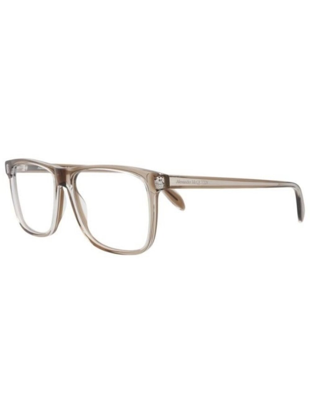 New Alexander McQueen Mens Square/Rectangle Brown Brown Transparent Fashion Desi